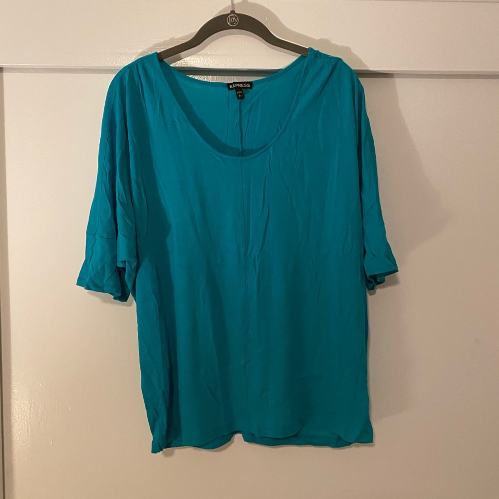 Turquoise bat wing top